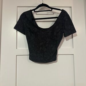 Black Short Sleeve Women's Top
